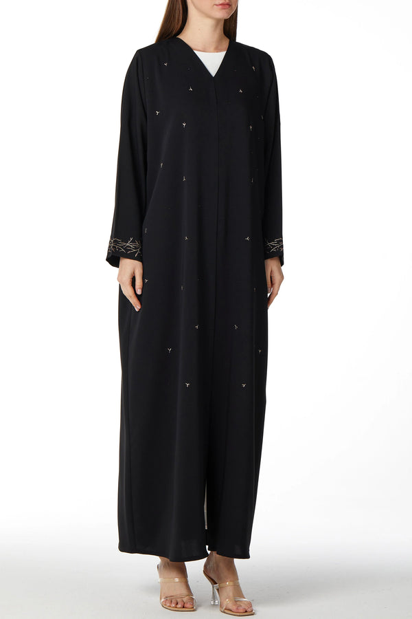 Sleeve Embellished Black Custom Abaya