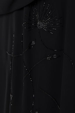 Beaded Bloom Black Custom Abaya