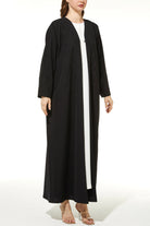 Crepe Silver touch Beaded Black Abaya - Posh Abaya