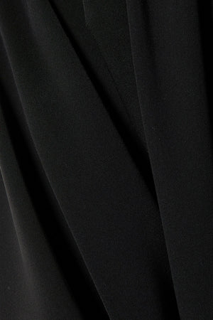 Black Aria Crepe Abaya with Asymmetric Threadwork - Posh Abaya