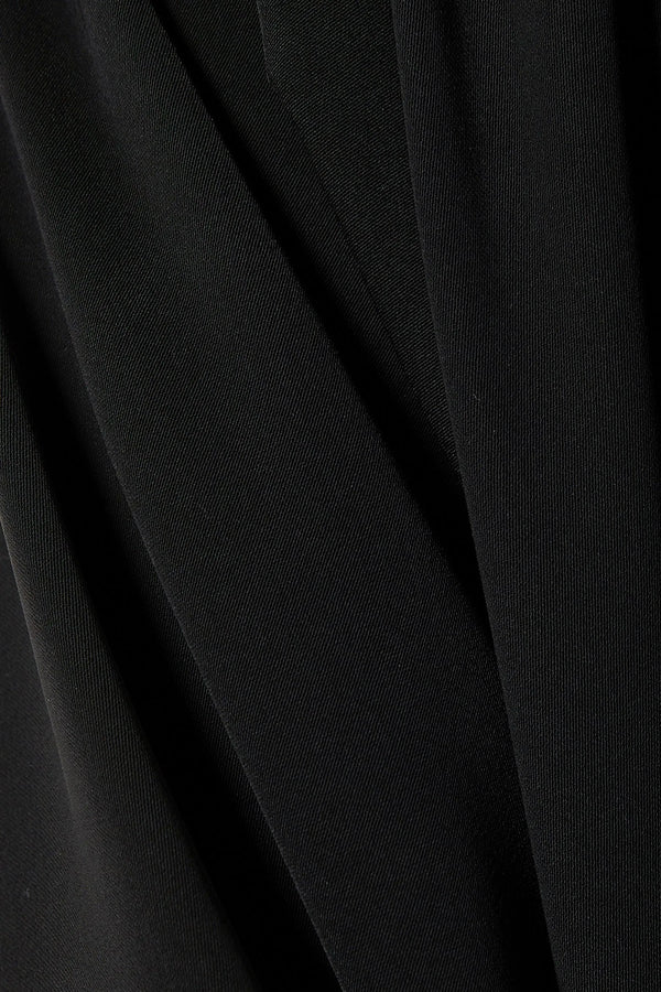 Black Aria Crepe Abaya with Asymmetric Threadwork - Posh Abaya