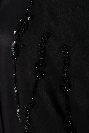Bloom Beaded Black Custom Abaya