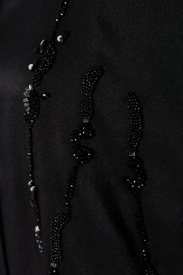 Bloom Beaded Black Custom Abaya