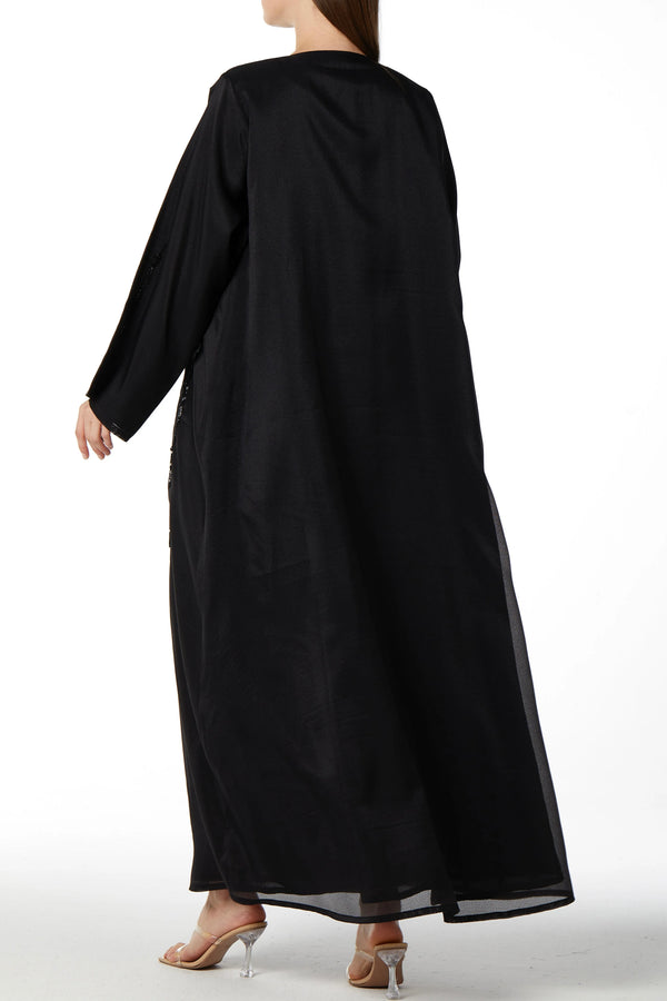 Bloom Beaded Black Custom Abaya