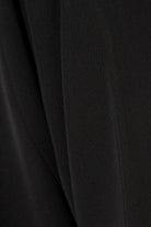 Black Iris Crepe Abaya with Sleeves Floral Embroidery - Posh Abaya