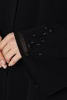 Floral Abstract Side Black Abaya - Posh Abaya