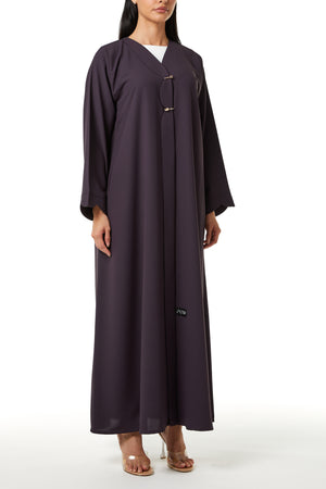 Purple Cool Crepe Abaya with Clean Minimal Design