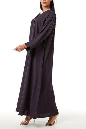 Purple Cool Crepe Abaya with Clean Minimal Design