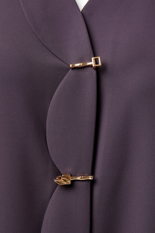Purple Cool Crepe Abaya with Clean Minimal Design