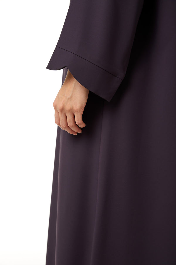Purple Cool Crepe Abaya with Clean Minimal Design