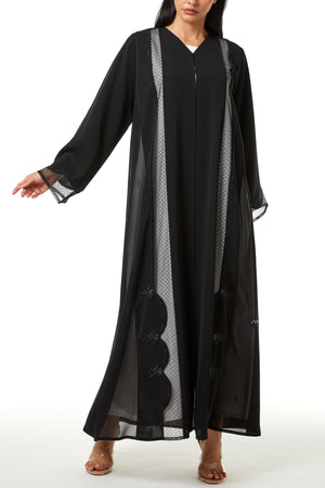 Black Royal Nada, Side Panel and Sleeve Beadwork Detail