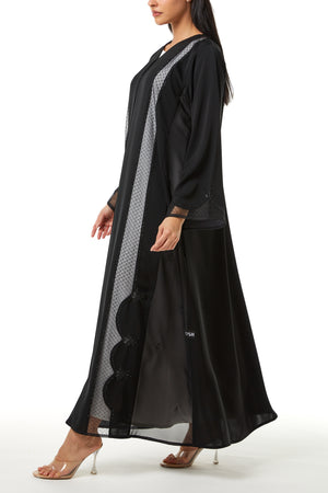 Black Royal Nada, Side Panel and Sleeve Beadwork Detail