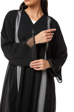 Black Royal Nada, Side Panel and Sleeve Beadwork Detail