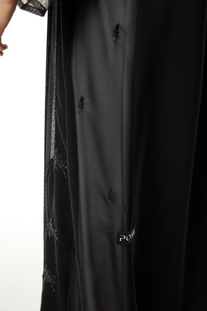 Black Royal Nada, Side Panel and Sleeve Beadwork Detail