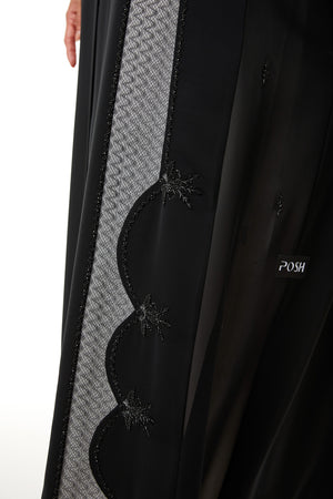 Black Royal Nada, Side Panel and Sleeve Beadwork Detail