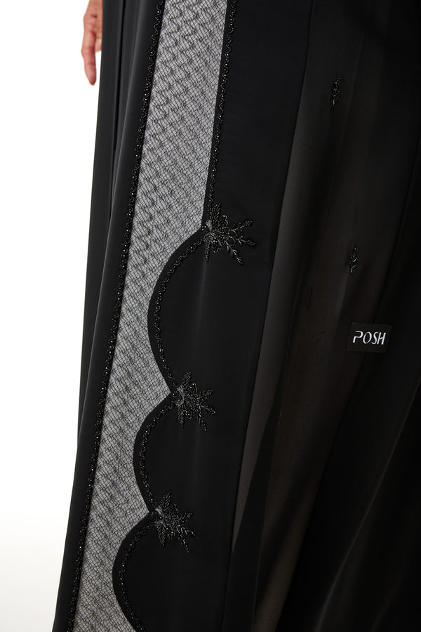 Black Royal Nada, Side Panel and Sleeve Beadwork Detail