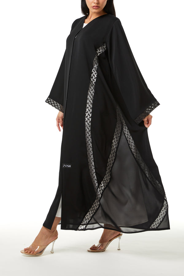 Black Royal Nada, Front Panel and Sleeve Beadwork Detail
