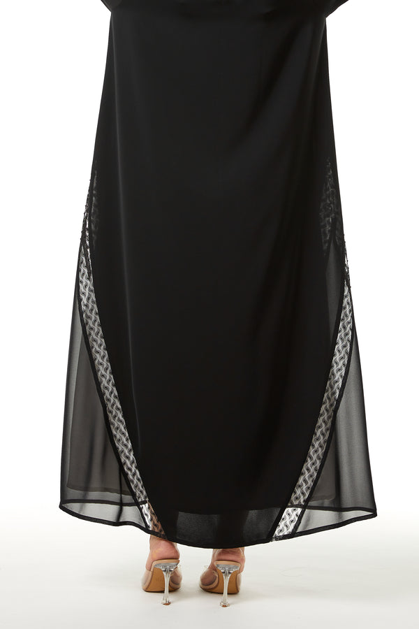 Black Royal Nada, Front Panel and Sleeve Beadwork Detail