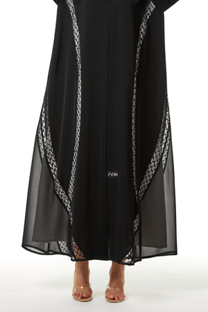 Black Royal Nada, Front Panel and Sleeve Beadwork Detail