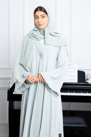 Green Joy Nada Abaya with Clean Finishing