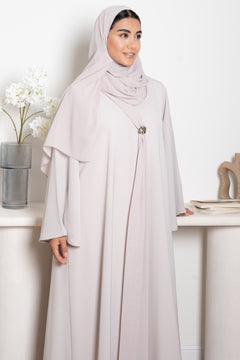 Beige Joy Nada Abaya with Clean Finishing