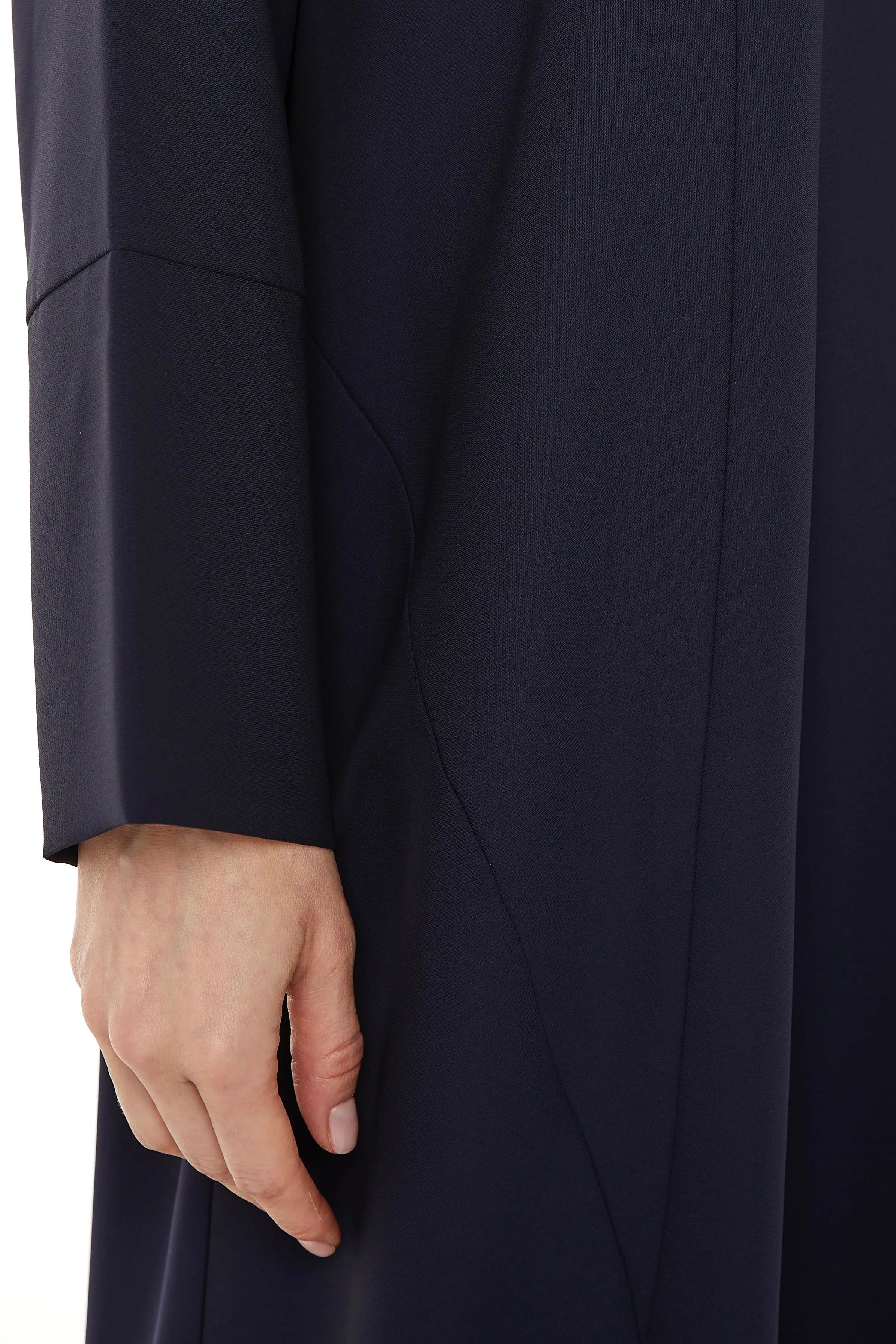 Light Poppy Crepe Minimal Blue Abaya - Posh Abaya