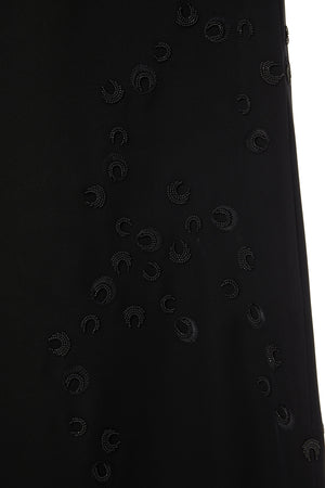 Black Farasha Crepe Custom  Abaya with Front Scattered Beadwork