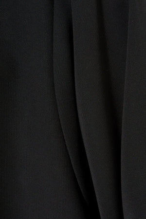 Black Classic Nada Custom Abaya with Front Semi Floral Beadwork