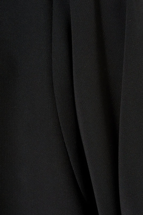 Black Classic Nada Custom Abaya with Front Semi Floral Beadwork