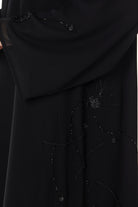 Beaded Bloom Black Abaya - Posh Abaya
