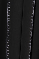 Black Nova Crepe Abaya with Front Stitch Collar - Posh Abaya