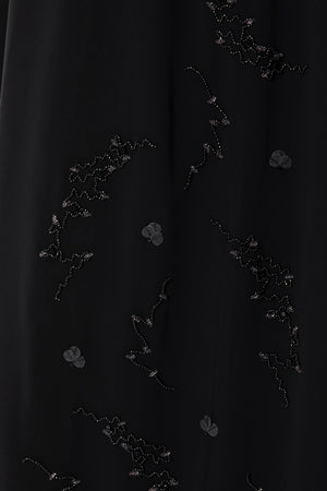 Floral Abstract Side Black Custom Abaya