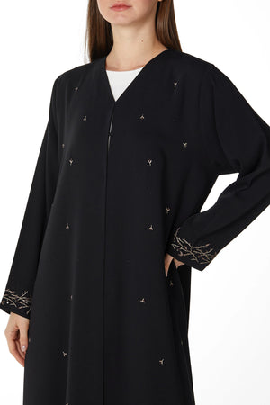 Sleeve Embellished Black Custom Abaya