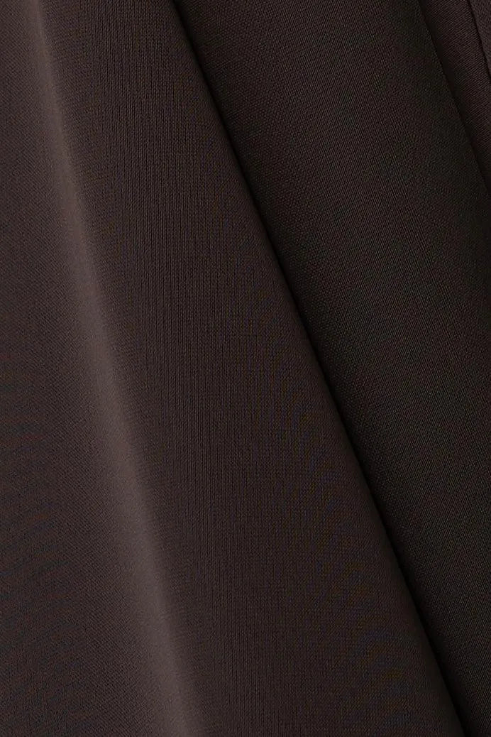 Soft Crepe Loop Detail Brown Abaya - Posh Abaya