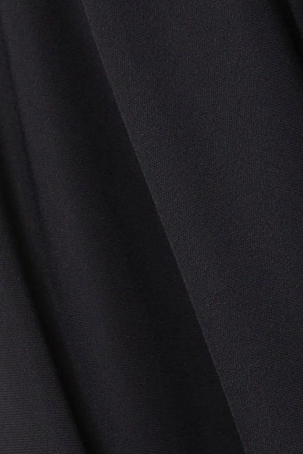 Black Cool Crepe with Floral Embriodery on Sleeves - Posh Abaya