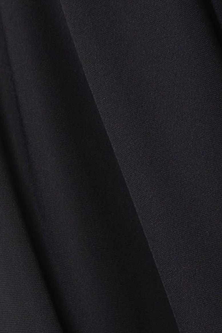 Black Cool Crepe with Floral Embriodery on Sleeves - Posh Abaya