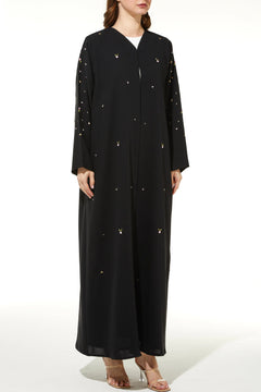 Bead & Bloom Crepe Custom Black Abaya