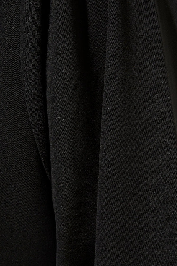 Black Milan Crepe Custom Abaya with Front Intricate Beadwork