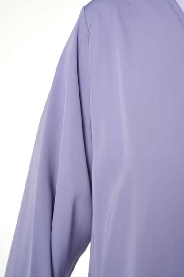 Purple Classic Nada Abaya, Embroidery Detail