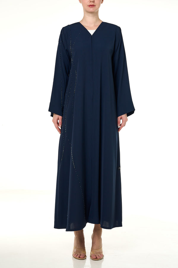 Blue Haya Nada Abaya, Front Beadwork