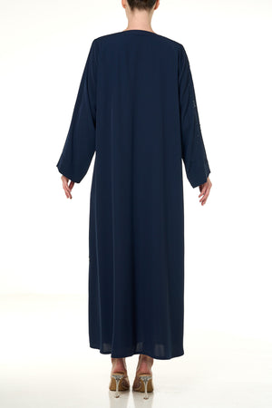 Blue Haya Nada Abaya, Front Beadwork