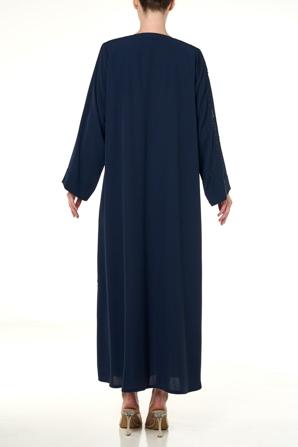 Blue Haya Nada Abaya, Front Beadwork