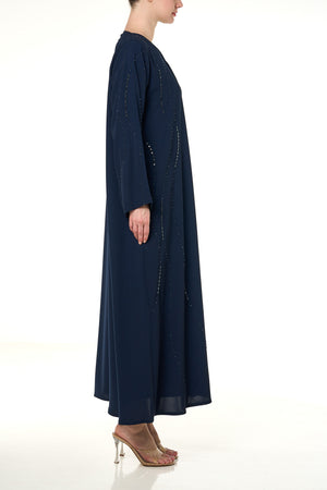 Blue Haya Nada Abaya, Front Beadwork