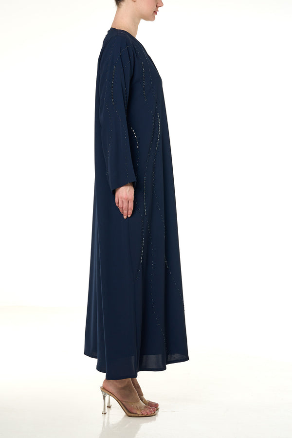 Blue Haya Nada Abaya, Front Beadwork