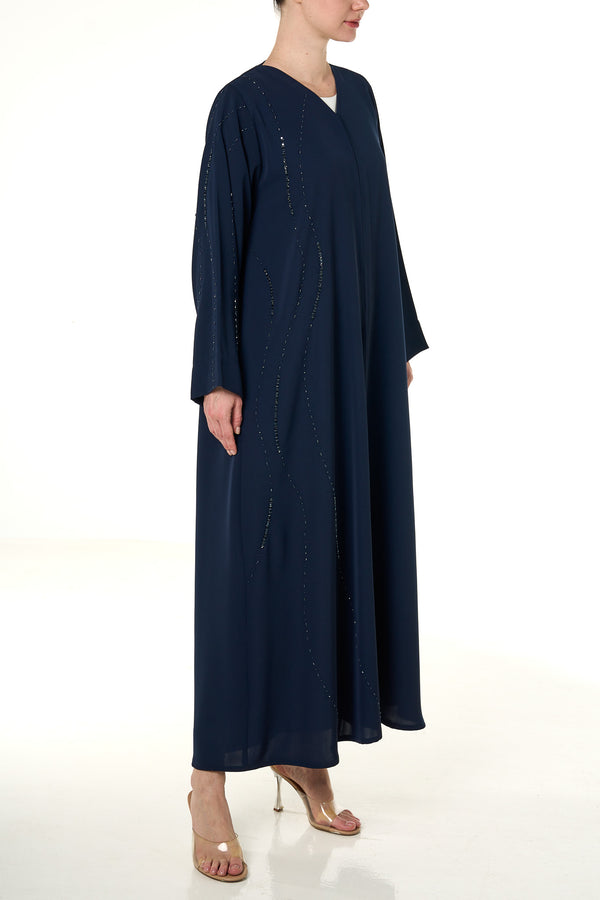Blue Haya Nada Abaya, Front Beadwork