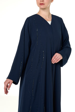 Blue Haya Nada Abaya, Front Beadwork