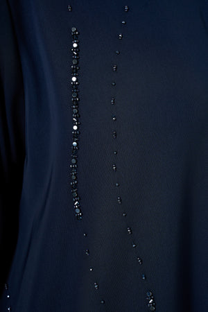 Blue Haya Nada Abaya, Front Beadwork