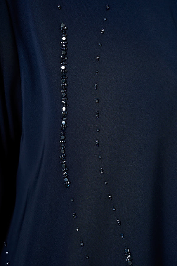 Blue Haya Nada Abaya, Front Beadwork