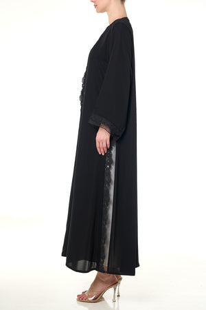 Black Alya Nada Abaya, Lace Detail