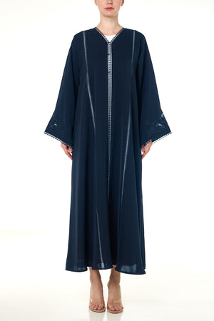 Blue Reem Nada Abaya, Embroidery Detail